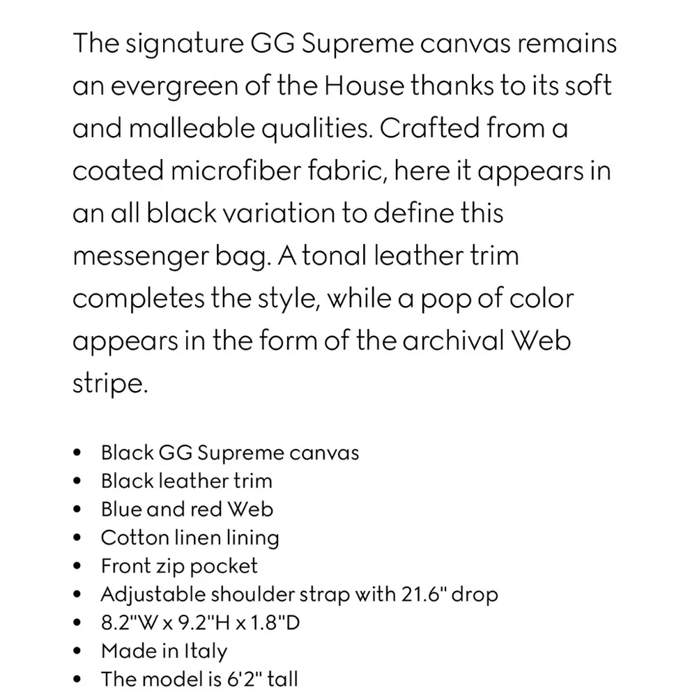 Gucci Black Messenger Bag with Monogram Canvas and Webbing Strap - Picture 13 of 16